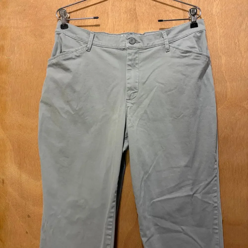 Lee All Day Women's Straight Leg Pants Grey Chino Stretch Medium Size 12 Classic - Picture 6 of 14